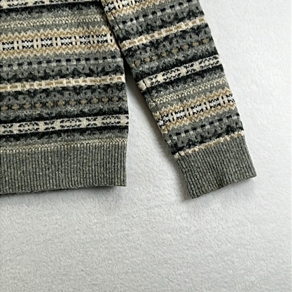 H & M Women’s Pullover Crewneck Sweater Size M Gray/Black/Cream/Tan Wool Blend - Picture 5 of 11